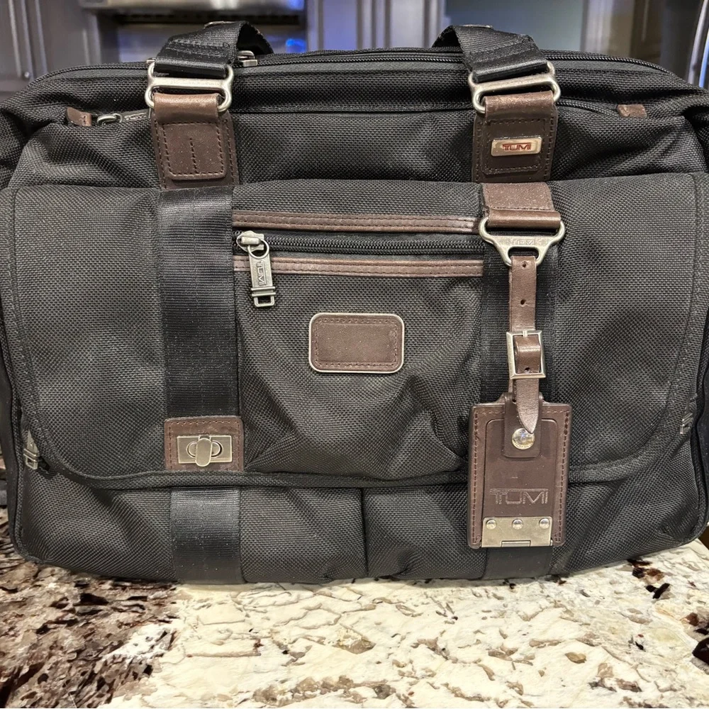 Tumi Black and Brown Men's Briefcase